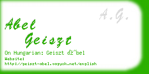 abel geiszt business card